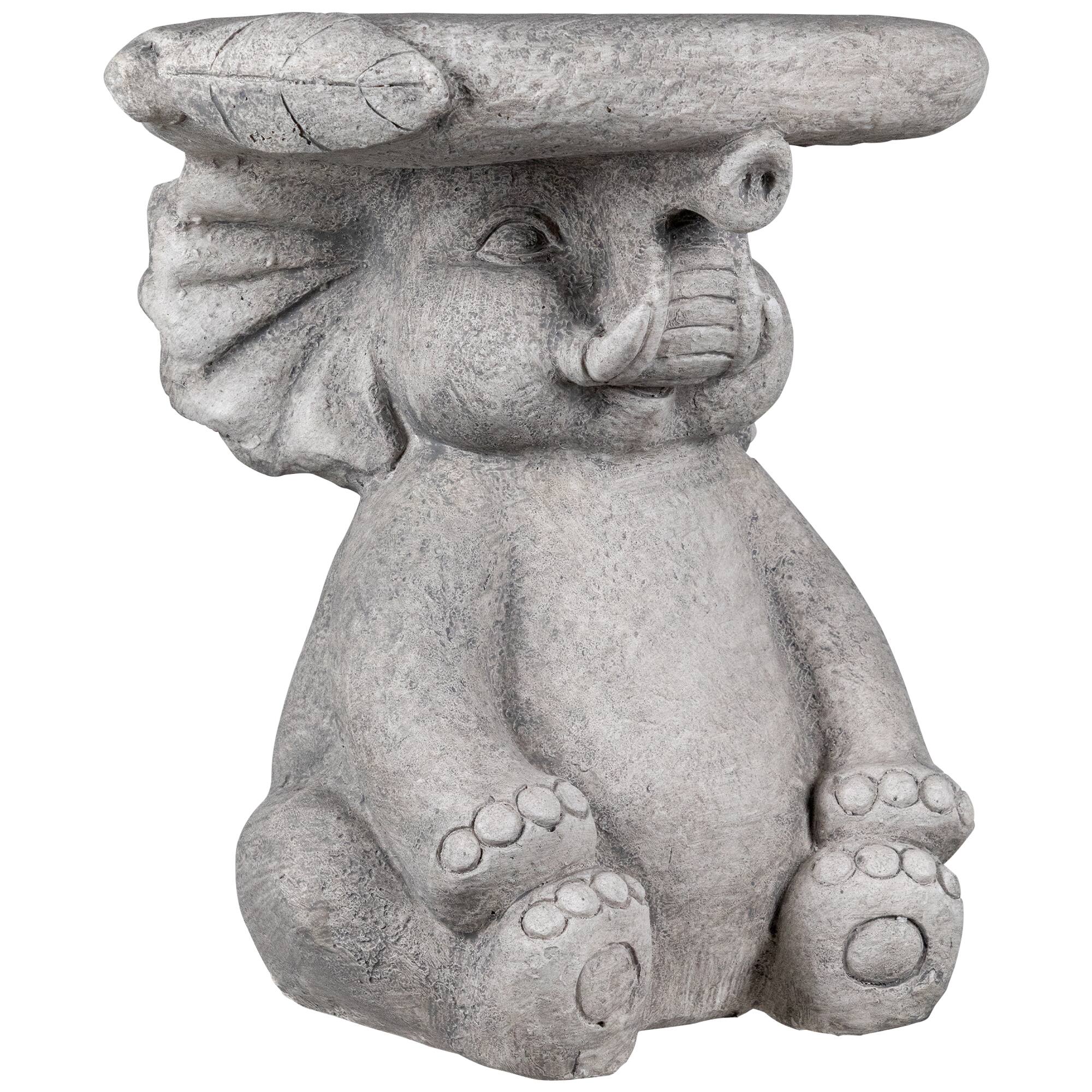 Elephant Outdoor Garden Plant Stand - 12.25" - Gray